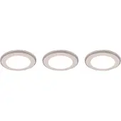 TRIO Set van 3 LED inbouwspots, plat, diameter 8 cm, met kleurverandering, afstandsbediening, dimbaar, wit