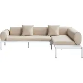 Beliani RASIGLIA - Loungeset 5-zits - Beige - Aluminium