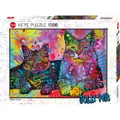 Heye Puzzle Puzzel Devote.2 Cats - Puzzel 1000 stukjes - Kleurrijke afbeelding van katten