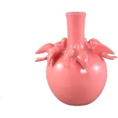 Ptmd Emmelyn Pink Bulb Ceramic Glazed Vase Birds L (Roze, 28x32x28cm)