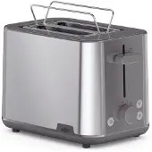 Braun Toaster PurShine HT 1510 GY (roestvrij staal/grijs, 900 Watt, geschikt voor 2 sneetjes brood)