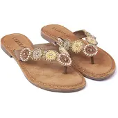 Lazamani Slippers Dames Beige Leer Size 37