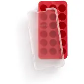 Lékué IJsblokjesvorm met deksel - Rond - Red