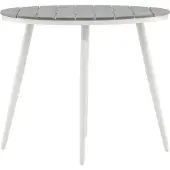 Ebuy24 Break eettafel tuin Ø90cm witgrijs.