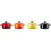 Le Creuset Aardewerken mini braadpannetjes set van 4 stuk Fire & Flame