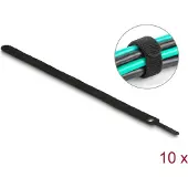 DeLOCK Hook-and-loop cable tie L 300 x W 12 mm black 10 pieces