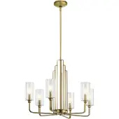 Kichler LED Kroonluchter | 6X E14 Max 40W | Dimbaar | Brushed Natural Brass