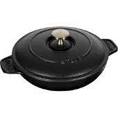 Staub ovenschaal gietijzer met deksel rond Ø20 cm Zwart