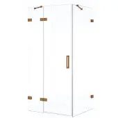 Maxaro Diamond Douchecabine | 120x80 cm Koper Helder glas Draaideur Rechthoek