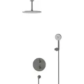 Maxaro Radius Regendouche Inbouw | Zwart metaal 30 cm Regendouche Thermostatisch