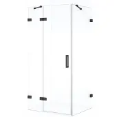 Maxaro Diamond Douchecabine | 110x70 cm Zwart chroom Helder glas Draaideur Rechthoek