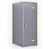 Maxaro Diamond Douchecabine | 90x80 cm Lichtgoud Rookglas Draaideur Rechthoek
