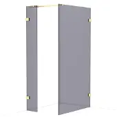Maxaro Diamond Inloopdouche | 110x30 cm Lichtgoud Rookglas 2 vaste wanden
