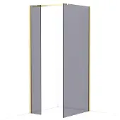 Maxaro Diamond Inloopdouche | 90x30 cm Lichtgoud Rookglas 2 vaste wanden