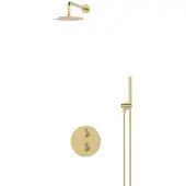 Maxaro Radius Regendouche Inbouw | Lichtgoud 20 cm Regendouche Thermostatisch