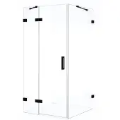 Maxaro Diamond Douchecabine | 120x90 cm Mat zwart Helder glas Draaideur Rechthoek
