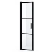 Maxaro Diamond Douchedeur | 50 cm Mat zwart Helder met zwarte strepen Draaideur