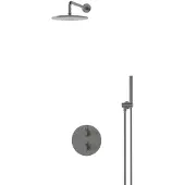 Maxaro Radius Regendouche Inbouw | Zwart metaal 25 cm Regendouche Thermostatisch