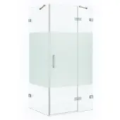 Maxaro Diamond Douchecabine | 110x80 cm Chroom Helder met matte strook Draaideur Rechthoek