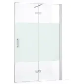 Maxaro Diamond Douchedeur | 110 cm Chroom Helder met matte strook Draaideur