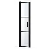Maxaro Diamond Douchedeur | 45 cm Mat zwart Helder met zwarte strepen Draaideur