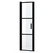 Maxaro Diamond Douchedeur | 55 cm Mat zwart Helder met zwarte strepen Draaideur