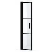 Maxaro Diamond Douchedeur | 45 cm Mat zwart Helder met zwarte strepen Draaideur