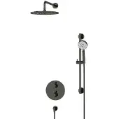 Maxaro Radius Regendouche Inbouw | Zwart chroom 30 cm Regendouche Thermostatisch