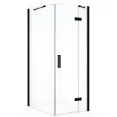 Maxaro Diamond Douchecabine | 90x80 cm Mat zwart Helder glas Draaideur Rechthoek