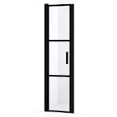Maxaro Diamond Douchedeur | 50 cm Mat zwart Helder met zwarte strepen Draaideur
