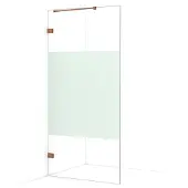 Maxaro Diamond Inloopdouche | 90 cm Koper Helder met matte strook Vaste wand