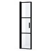 Maxaro Diamond Douchedeur | 45 cm Mat zwart Helder met zwarte strepen Draaideur