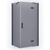 Maxaro Diamond Douchecabine | 110x80 cm Zwart chroom Rookglas Draaideur Rechthoek