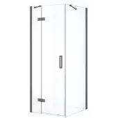 Maxaro Diamond Douchecabine | 80x80 cm Zwart metaal Helder glas Draaideur Vierkant