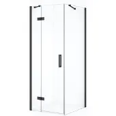Maxaro Diamond Douchecabine | 80x70 cm Zwart chroom Helder glas Draaideur Rechthoek