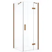 Maxaro Diamond Douchecabine | 80x80 cm Koper Helder glas Draaideur Vierkant