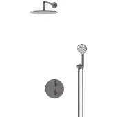 Maxaro Radius Regendouche Inbouw | Zwart metaal 30 cm Regendouche Thermostatisch