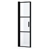Maxaro Diamond Douchedeur | 55 cm Mat zwart Helder met zwarte strepen Draaideur