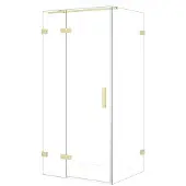 Maxaro Diamond Douchecabine | 100x70 cm Lichtgoud Helder glas Draaideur Rechthoek