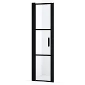 Maxaro Diamond Douchedeur | 50 cm Mat zwart Helder met zwarte strepen Draaideur