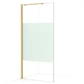Maxaro Diamond Inloopdouche | 90 cm Goud Helder met matte strook Vaste wand