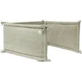 Jollein - Bedomrander 180x30cm - Baby Bedbumper Ledikant - Acryl & Katoen - Grain Knit - Olive Green