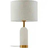 LINDBY Tafellampe , Alabaster, Wit, Woonkamer, Stof, Scandinavisch