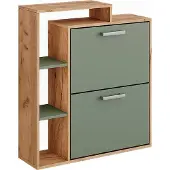 Vicco Orlando Schoenenkast – 80 x 90 cm Goldkraft eik/groen