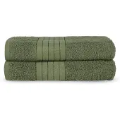 Good Morning Badstof Badlaken 100% Katoen 70x140cm - green - Set van 2