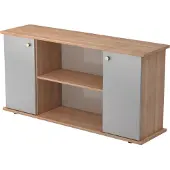 Hjh OFFICE PRO KAPA SB | Dressoir | met deuren - Walnoot/Zilver met knop Sideboard