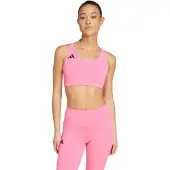 Adidas Performance Adizero Essentials Run Medium Support Bra Lucid Size: M (C-D) | Sports Bras Outlet | Dames | Roze