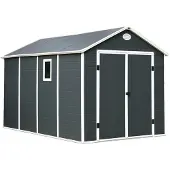 CoverTech Kunststof gereedschapsschuurtje Bergen 2,4 x 3,6 m antraciet