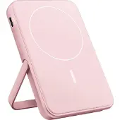 Fresh 'n rebel Magnetische Powerbank 5000 mAh - MagSafe geschikt - Draadloze Powerbank iPhone - USB-C - Pastel Pink