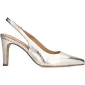 Manfield Goudkleurige leren slingbacks | Maat 39